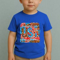 Land Of The Free Because Of The Brave 4th Of July Leopard Gift Toddler T-Shirt
