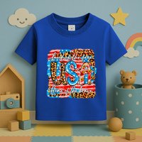 Land Of The Free Because Of The Brave 4th Of July Leopard Gift Toddler T-Shirt