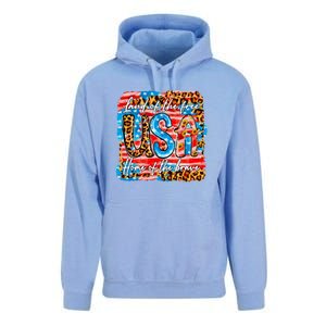 Land Of The Free Because Of The Brave 4th Of July Leopard Gift Unisex Surf Hoodie