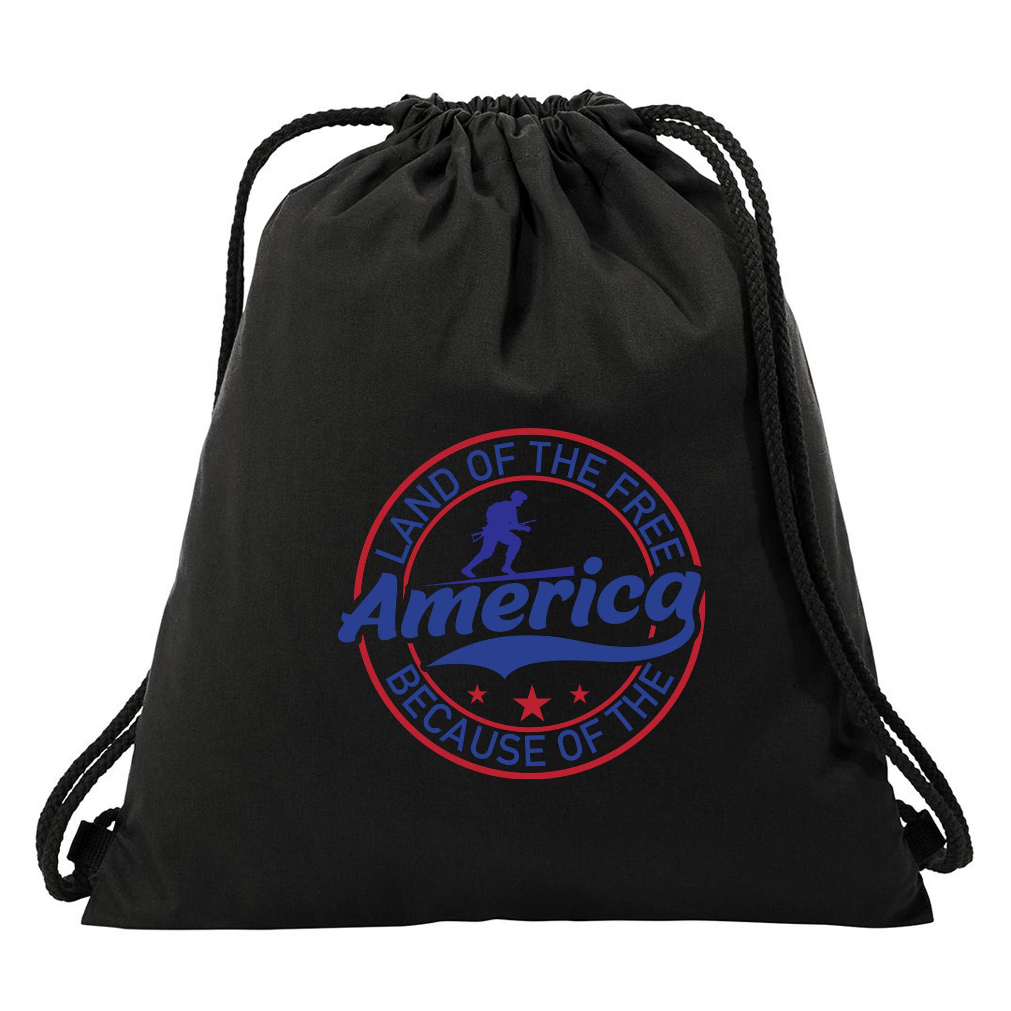 Land Of The Free America Because Of The Brave Memorial Day Gift Drawstring Bag