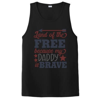 Land Of The Free Because My Daddy Is Brave Gift PosiCharge Competitor Tank