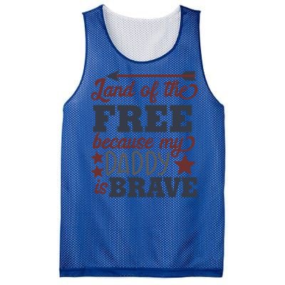 Land Of The Free Because My Daddy Is Brave Gift Mesh Reversible Basketball Jersey Tank