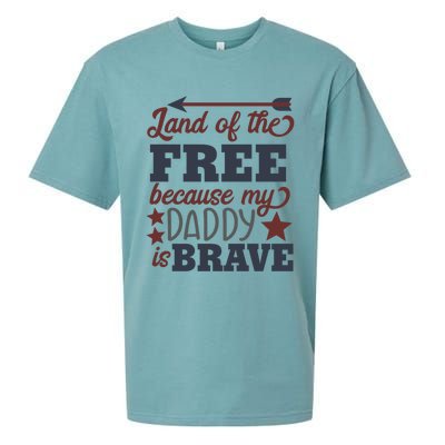 Land Of The Free Because My Daddy Is Brave Gift Sueded Cloud Jersey T-Shirt