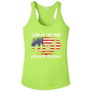 Land Of The Free Because Of The Brave American Flag Cool Gift Ladies PosiCharge Competitor Racerback Tank