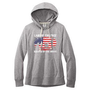 Land Of The Free Because Of The Brave American Flag Cool Gift Women's Fleece Hoodie