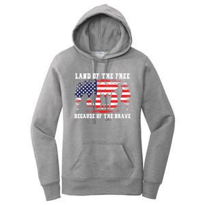 Land Of The Free Because Of The Brave American Flag Cool Gift Women's Pullover Hoodie