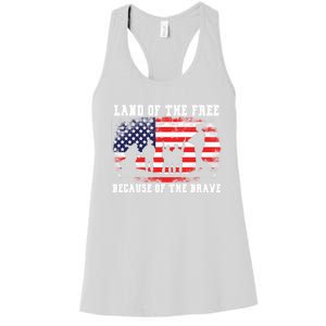 Land Of The Free Because Of The Brave American Flag Cool Gift Women's Racerback Tank