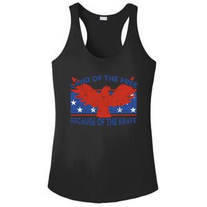 Land Of The Free Because Of The Brave Eagle 4th Of July Cool Gift Ladies PosiCharge Competitor Racerback Tank