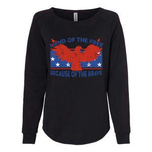 Land Of The Free Because Of The Brave Eagle 4th Of July Cool Gift Womens California Wash Sweatshirt