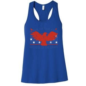 Land Of The Free Because Of The Brave Eagle 4th Of July Cool Gift Women's Racerback Tank