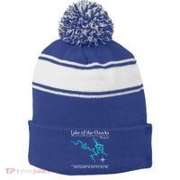 Lake Of The Ozarks Missouri Stripe Pom Pom Beanie