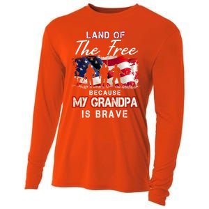 Land Of The Free Because My Grandpa Is Brave Gift Cooling Performance Long Sleeve Crew