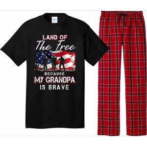 Land Of The Free Because My Grandpa Is Brave Gift Pajama Set