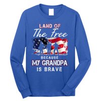 Land Of The Free Because My Grandpa Is Brave Gift Long Sleeve Shirt