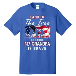 Land Of The Free Because My Grandpa Is Brave Gift Tall T-Shirt