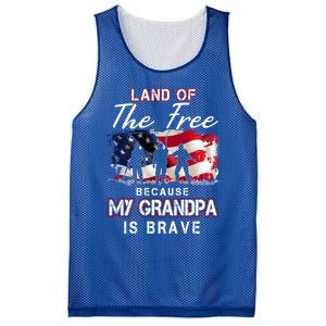 Land Of The Free Because My Grandpa Is Brave Gift Mesh Reversible Basketball Jersey Tank