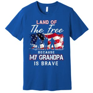 Land Of The Free Because My Grandpa Is Brave Gift Premium T-Shirt