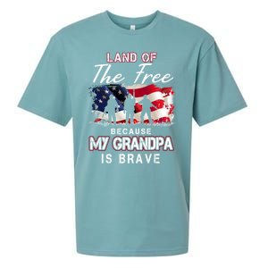 Land Of The Free Because My Grandpa Is Brave Gift Sueded Cloud Jersey T-Shirt