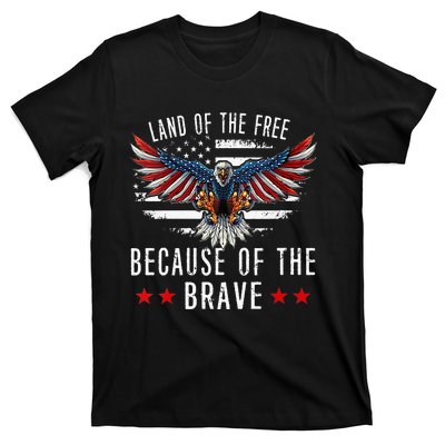 Land Of The Free Because Of The Brave Memorial Day Patriotic T-Shirt