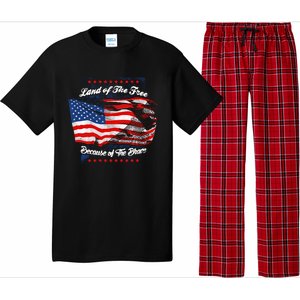 Land Of The Free Because Of The Brave Patriotic 4th Of July Cute Gift Pajama Set