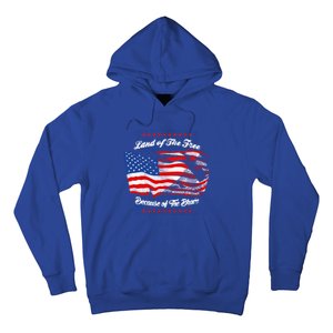 Land Of The Free Because Of The Brave Patriotic 4th Of July Cute Gift Hoodie