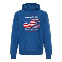 Land Of The Free Because Of The Brave Patriotic 4th Of July Cute Gift Premium Hoodie