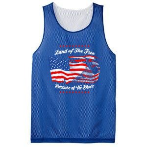 Land Of The Free Because Of The Brave Patriotic 4th Of July Cute Gift Mesh Reversible Basketball Jersey Tank