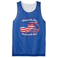 Land Of The Free Because Of The Brave Patriotic 4th Of July Cute Gift Mesh Reversible Basketball Jersey Tank