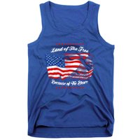 Land Of The Free Because Of The Brave Patriotic 4th Of July Cute Gift Tank Top