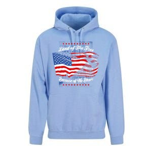 Land Of The Free Because Of The Brave Patriotic 4th Of July Cute Gift Unisex Surf Hoodie