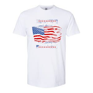 Land Of The Free Because Of The Brave Patriotic 4th Of July Cute Gift Softstyle CVC T-Shirt