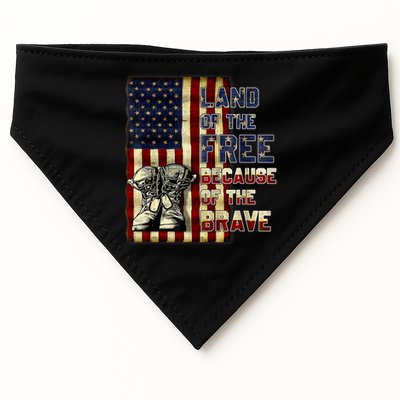Land Of The Free,Because Of The Brave Memorial Day Patriotic USA-Made Doggie Bandana