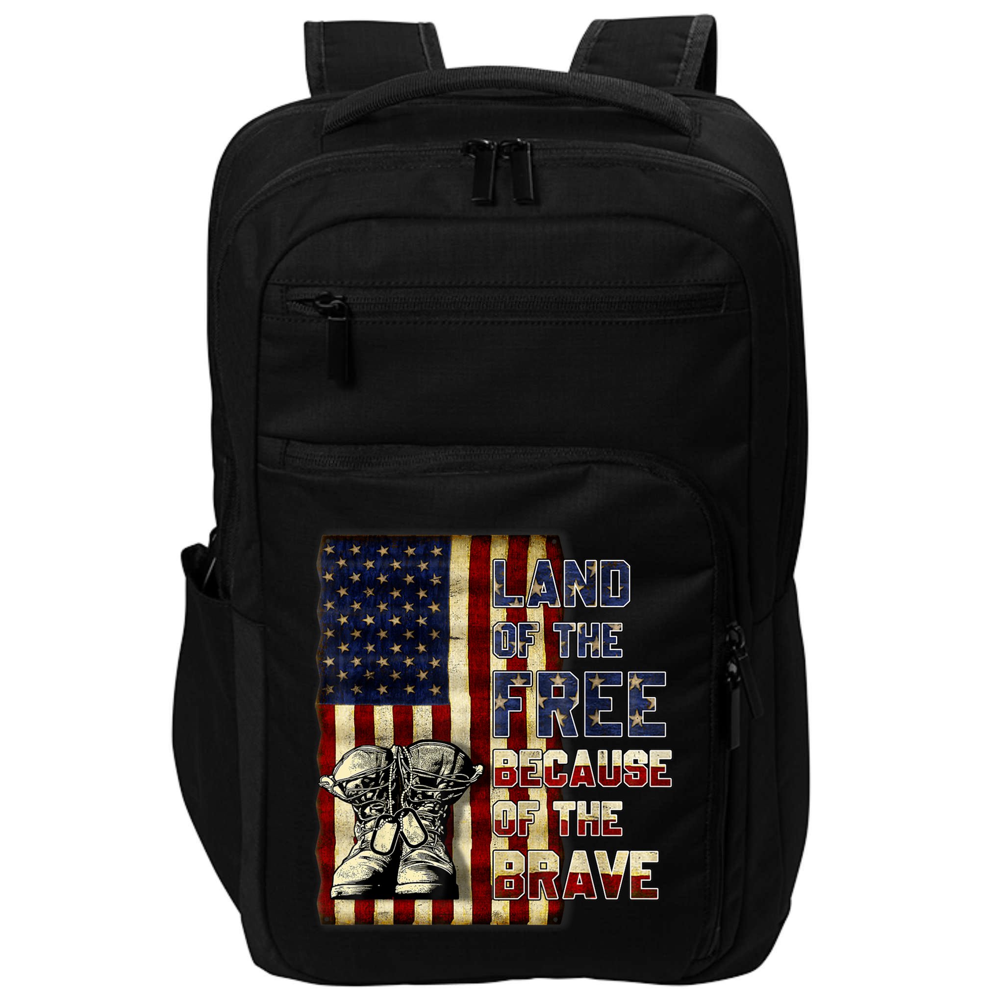 Land Of The Free,Because Of The Brave Memorial Day Patriotic Impact Tech Backpack