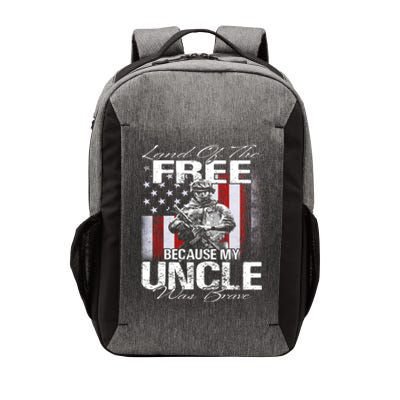 Land Of The Free Because My Uncle Is Brave Veteran Gift Vector Backpack