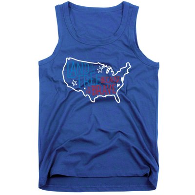 Land Of The Free Because Of The Brave Independence Day Gift Tank Top