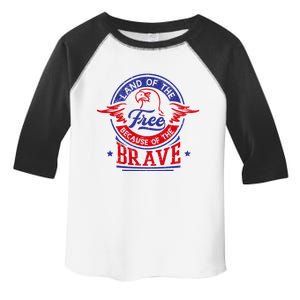 Land Of The Free Because Of The Brave Patriotic Military Great Gift Toddler Fine Jersey T-Shirt