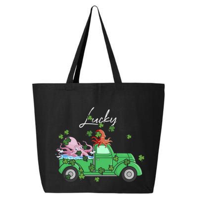Lucky Octopus Truck Happy St Patricks Day Irish Clover Gift 25L Jumbo Tote