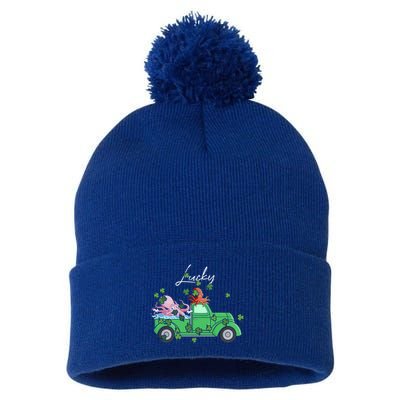 Lucky Octopus Truck Happy St Patricks Day Irish Clover Gift Pom Pom 12in Knit Beanie