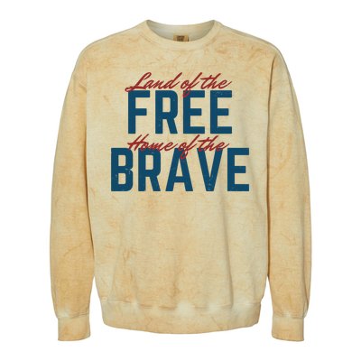 Land Of The Free Home Of The Brave Vintage Colorblast Crewneck Sweatshirt