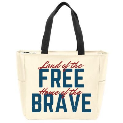 Land Of The Free Home Of The Brave Vintage Zip Tote Bag