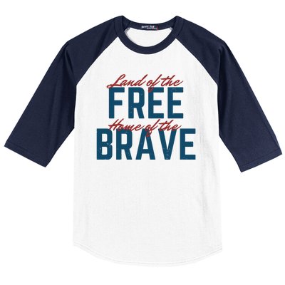 Land Of The Free Home Of The Brave Vintage Baseball Sleeve Shirt