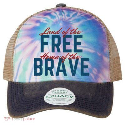 Land Of The Free Home Of The Brave Vintage Legacy Tie Dye Trucker Hat