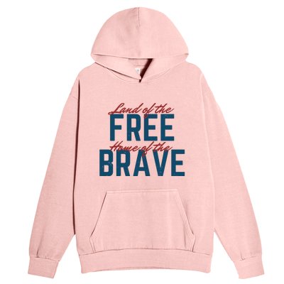 Land Of The Free Home Of The Brave Vintage Urban Pullover Hoodie