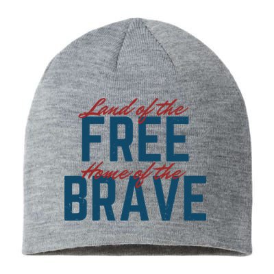 Land Of The Free Home Of The Brave Vintage Sustainable Beanie
