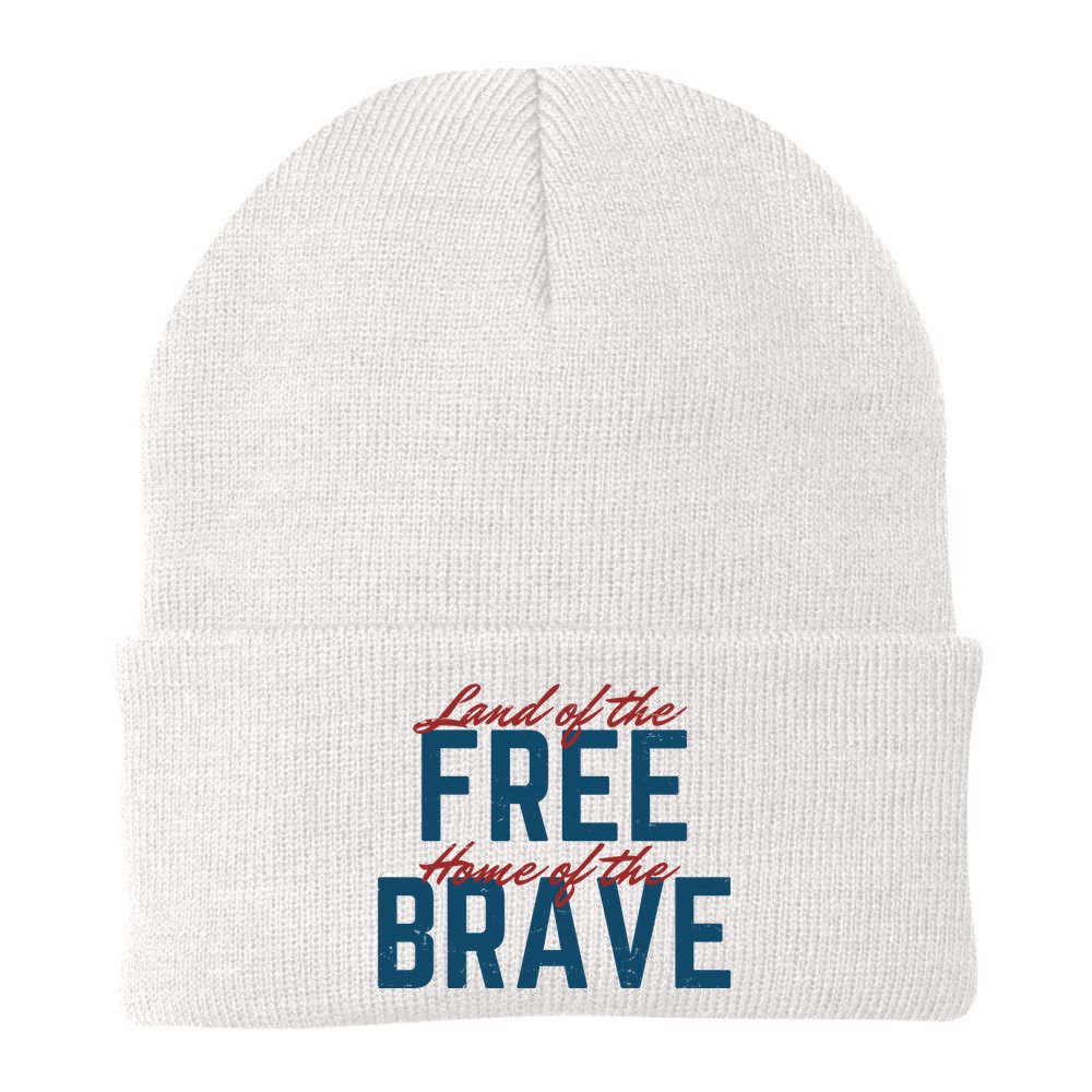 Land Of The Free Home Of The Brave Vintage Beanie