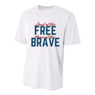Land Of The Free Home Of The Brave Vintage Youth Performance Sprint T-Shirt