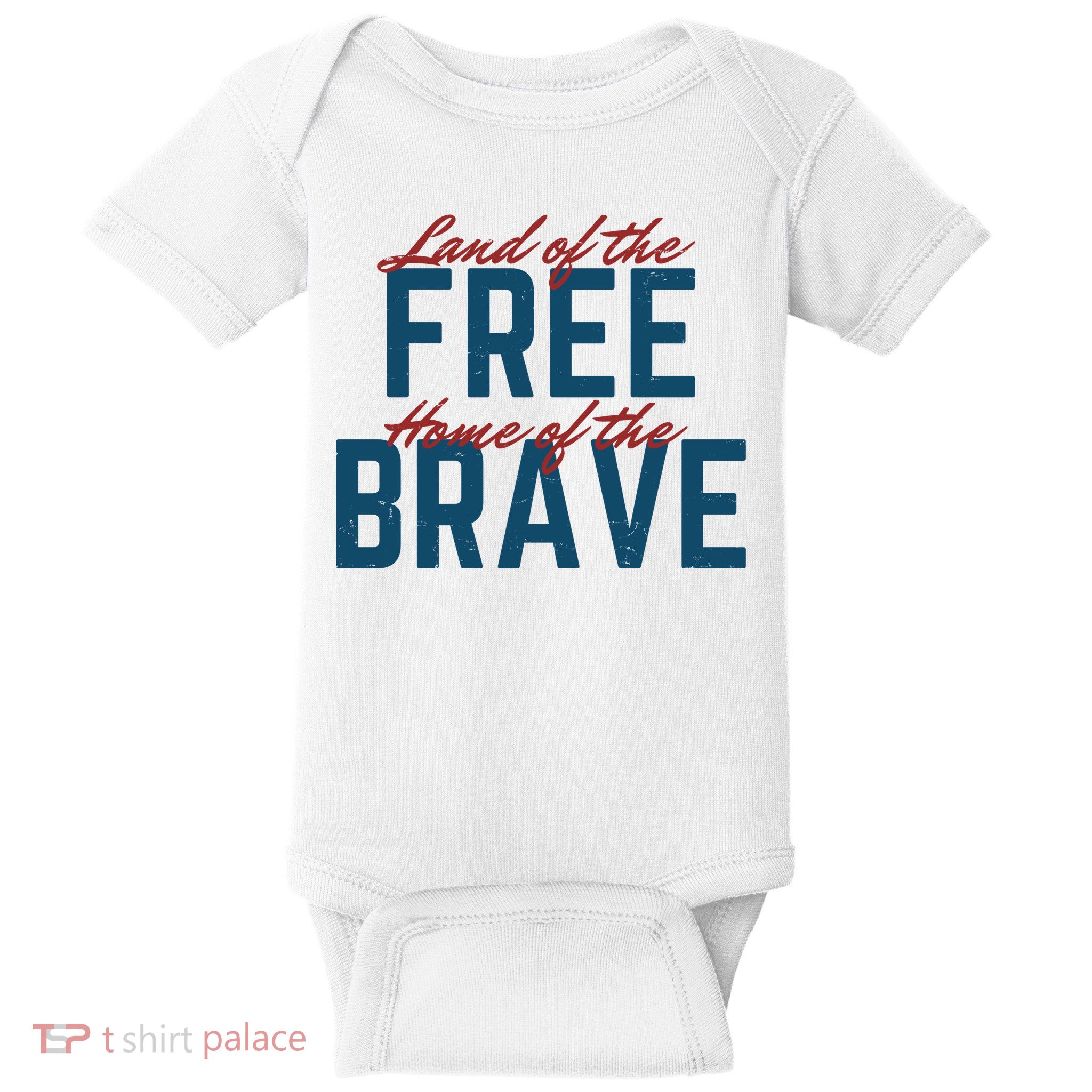 Land Of The Free Home Of The Brave Vintage Baby Bodysuit