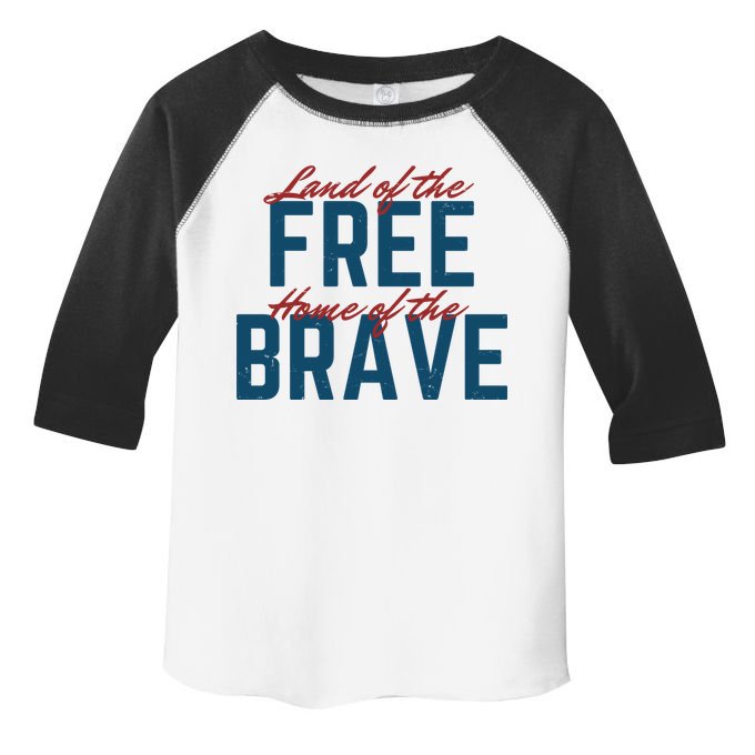Land Of The Free Home Of The Brave Vintage Toddler Fine Jersey T-Shirt