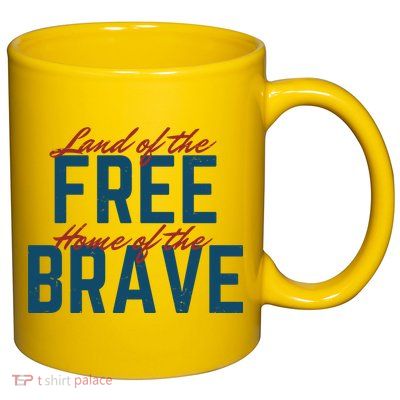 Land Of The Free Home Of The Brave Vintage 11oz C Handle Ceramic Mug