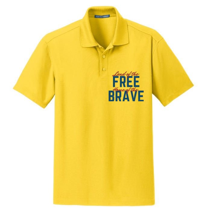 Land Of The Free Home Of The Brave Vintage Dry Zone Grid Polo